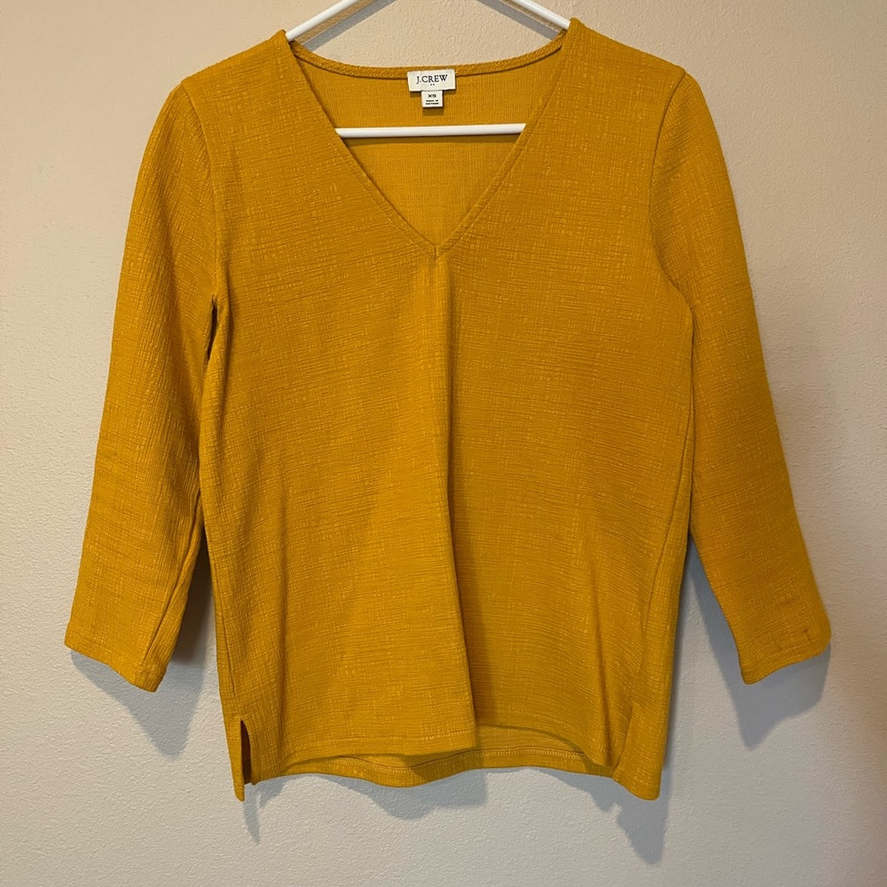 J. Crew Golden Yellow V-Neck Blouse